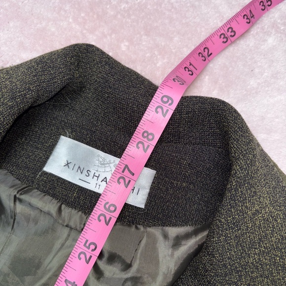 Dark Green Blazer with Button Closure - Picture 2 of 4